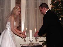 Preparing to light the Unity Candle